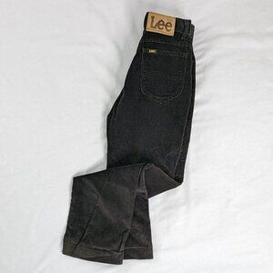 VTG Lee Black Corduroy Straight Leg High Rise Pants